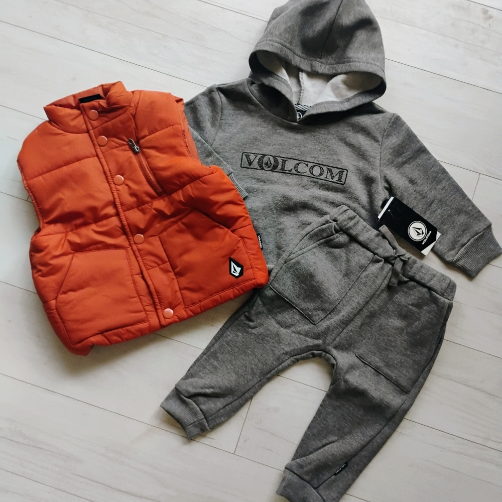 VOLCOM Baby NEW Pullover Hoodie, Puffer Vest & Sweatpants